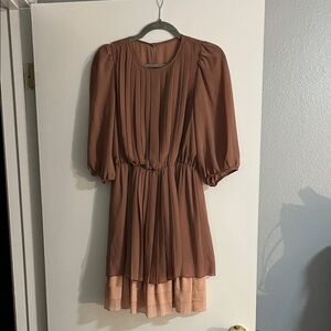 Jessica Simpson Brown Long Sleeve Dress